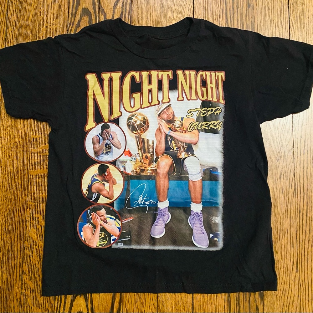 Night Night Graphic Tee with Purple Sneakers
